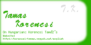 tamas korencsi business card